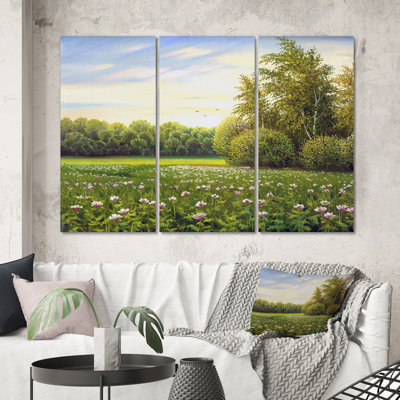 " Beautiful Summer Green Countryside Landscape " 3 - Pieces