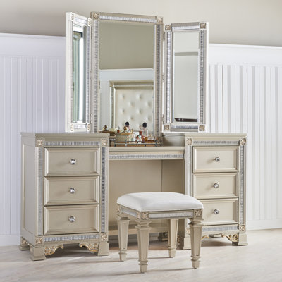 Ensemble coiffeuse et miroir Skaggs