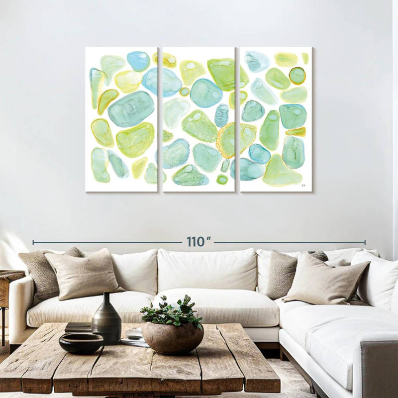 Abstrait de verre de mer Avery, H 48 po x l 74 po