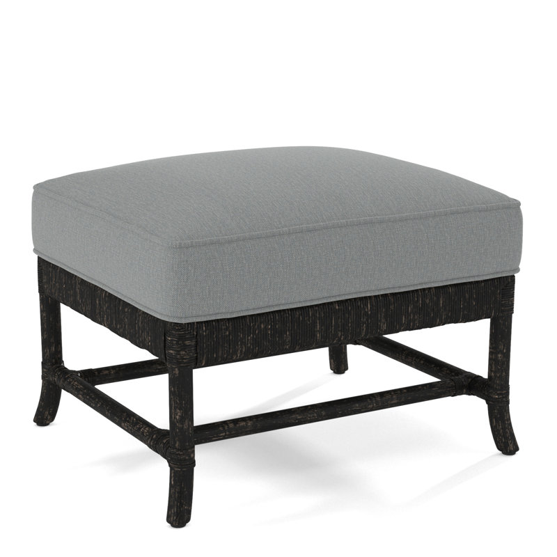 Lafayette Ottoman, Teal Jacquard; 0412-53, Antique Black