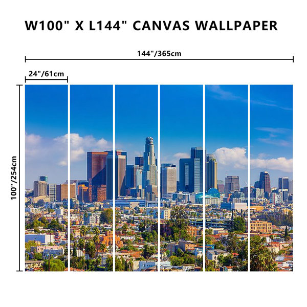 Latitude Run® Peel and Stick Wallpaper Wall Mural Skyscrapers Los ...