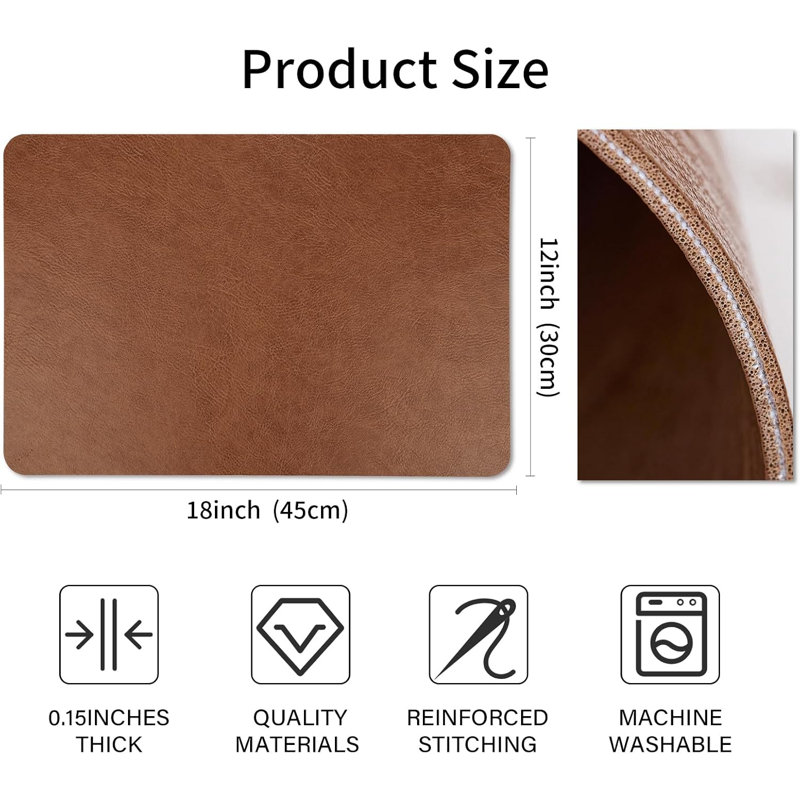 Ensemble de 6 napperons à motif de similicuir