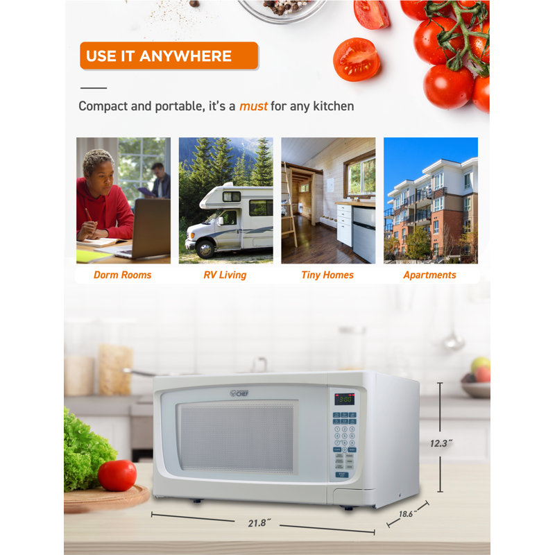 CHM Series CommercialChef 21.7" 1.6 cu ft. 1000 - Watt Countertop Microwave, White