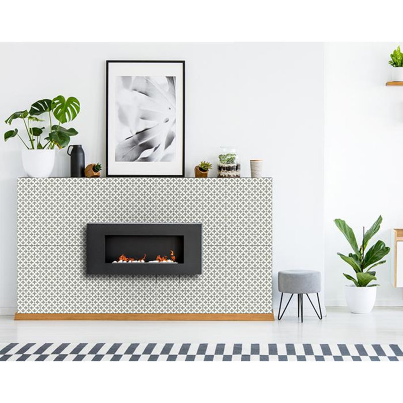 Carreau de mosaïque auto-adhésif en vinyle sauge, H 8 po x l 8 po x P 0,1 po