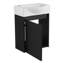 Meuble-lavabo de 40 cm (16 po) pour petite salle de bain, en céramique noire moderne avec armoire intégrée, idéal pour les petits espaces et facile à nettoyer.
