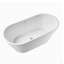 Baignoire autoportante en acrylique, baignoire autoportante ovale avec drain chromé Toe-Tap et trop-plein rainuré classique, certifié Cupc, blanc brillant
