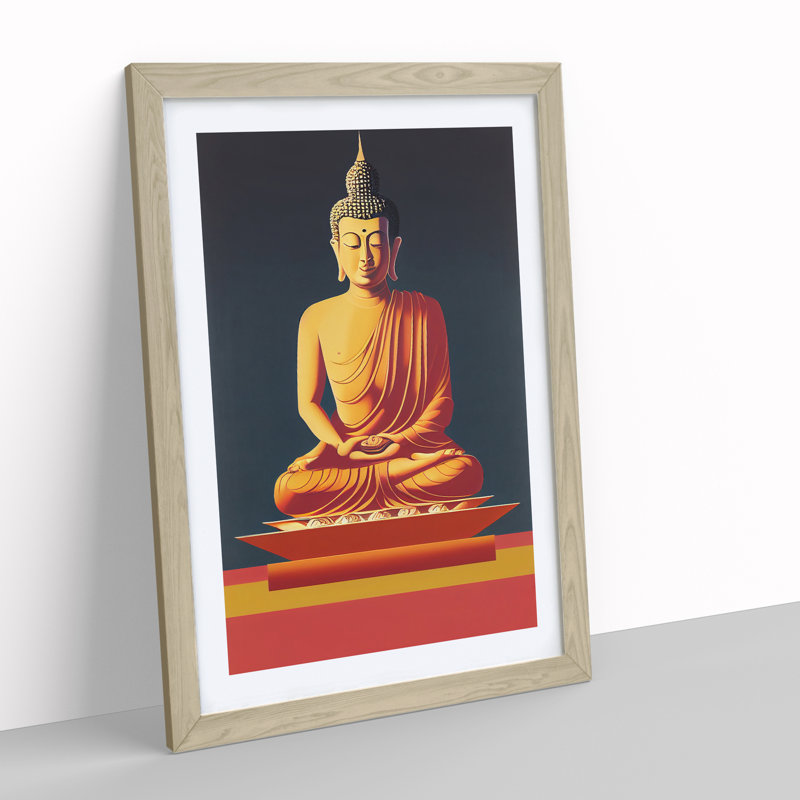Splendorous Buddha - Framed Print, 46cm H x 34cm W x 2cm D, Oak Framed