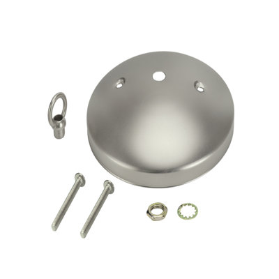 Aspen Creative 21524-11 Modern Light Fixture Canopy Kit, 5" Diameter With Collar Loop, 7/16" Centre Hole, Brushed Pewter