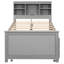 Lit plateforme gris avec lit gigogne et rangement pour tête de lit - Construction en bois pour une chambre à coucher confortable-530486593