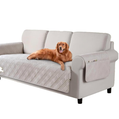Waterproof Couch Covers For Pets Dogs With Non Slip Backing,3 Cushion Couch Washable Dog Couch Cover,Cream