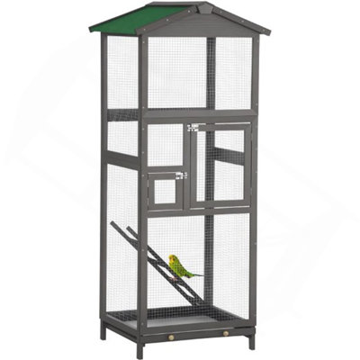 Indoor And Outdoor Aviary House,Wooden Bird Cage,With Pull Out Tray And 2 Doors