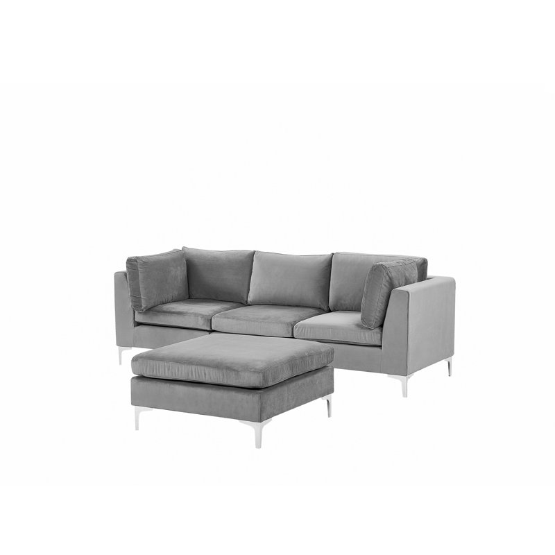 Dian 3 Seater Velvet Sofa, Grey