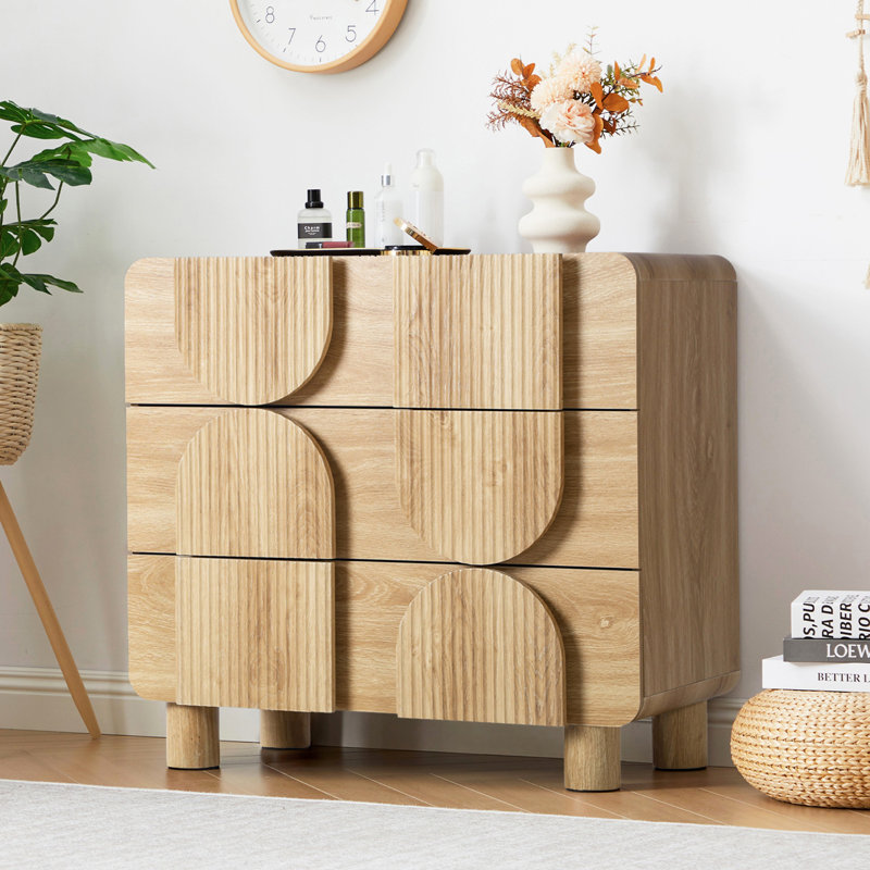 Commode moulée à 3 tiroirs, Jaune