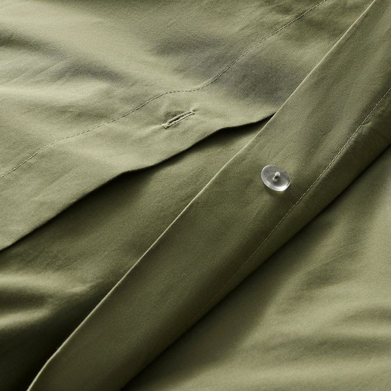 Modern & Contemporary Cotton Percale Duvet Cover, Loden Green, King Duvet Cover + 2 King Shams