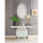Longo Glam Rectangular Console Table with Pedestal Base in Mirrored & Faux Crystals