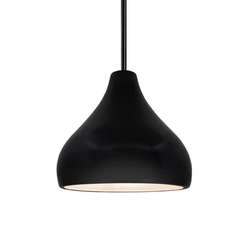 Luminaire suspendu à 1 lumière Meydan, H 7,25 po x l 8 po x P 8 po, Noir mat carbone, Noir mat