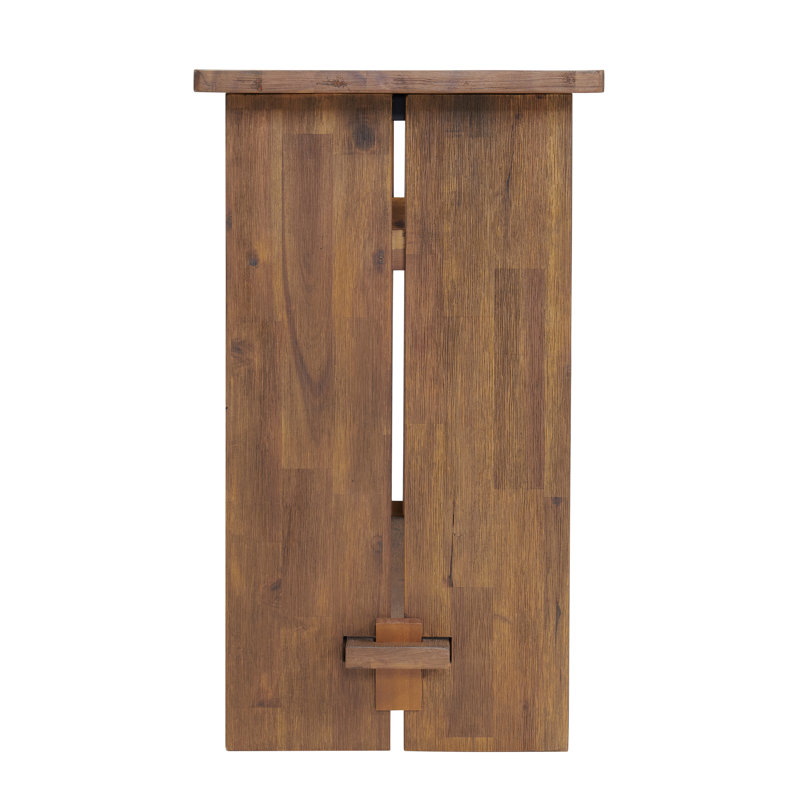 Bethel 52" Natural Acacia Wood Console Table with Storage Shelf