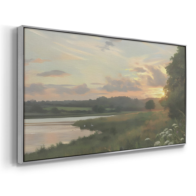 Série paysage -MXVII- Toile tendue avec châssis tendue, prête à être accrochée, Argent argent, H 21 po x l 41 po