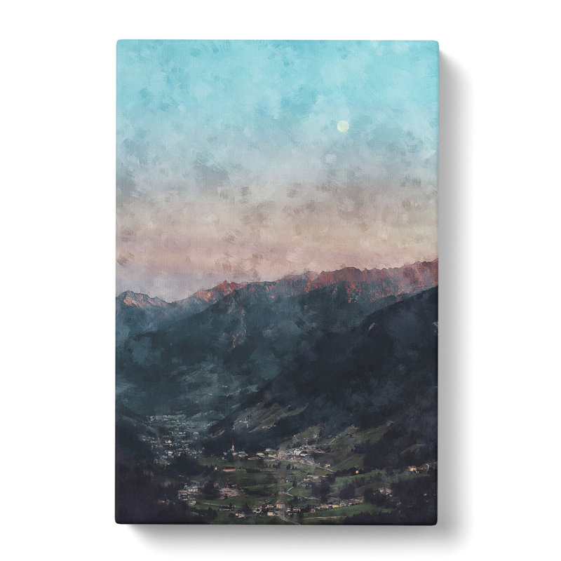 Moon Over Ahrntal In Italy - Wrapped Canvas Painting, 50cm H x 35cm W x 3cm D