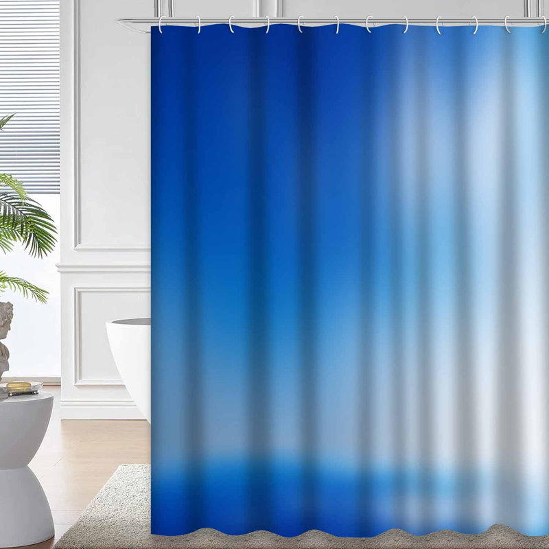 Blue Room Abstract Backdrop Business Navy Shower Curtain with 12 Hooks, 72" L x 84" W