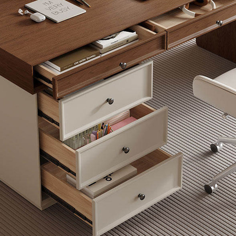 Bureau en bois massif de style rétro, 29.52" H x 62.99" W x 23.62" D