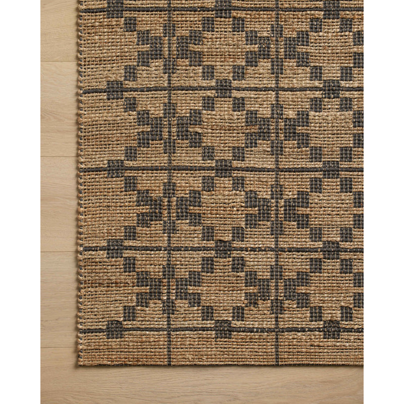 Judy Natural and Graphite Diamond Pattern Handwoven Rug