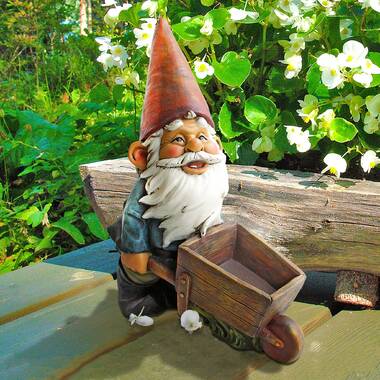 Exhart 12.68-in H x 8.46-in W Gnome Garden Statue in the Garden Statues  department at