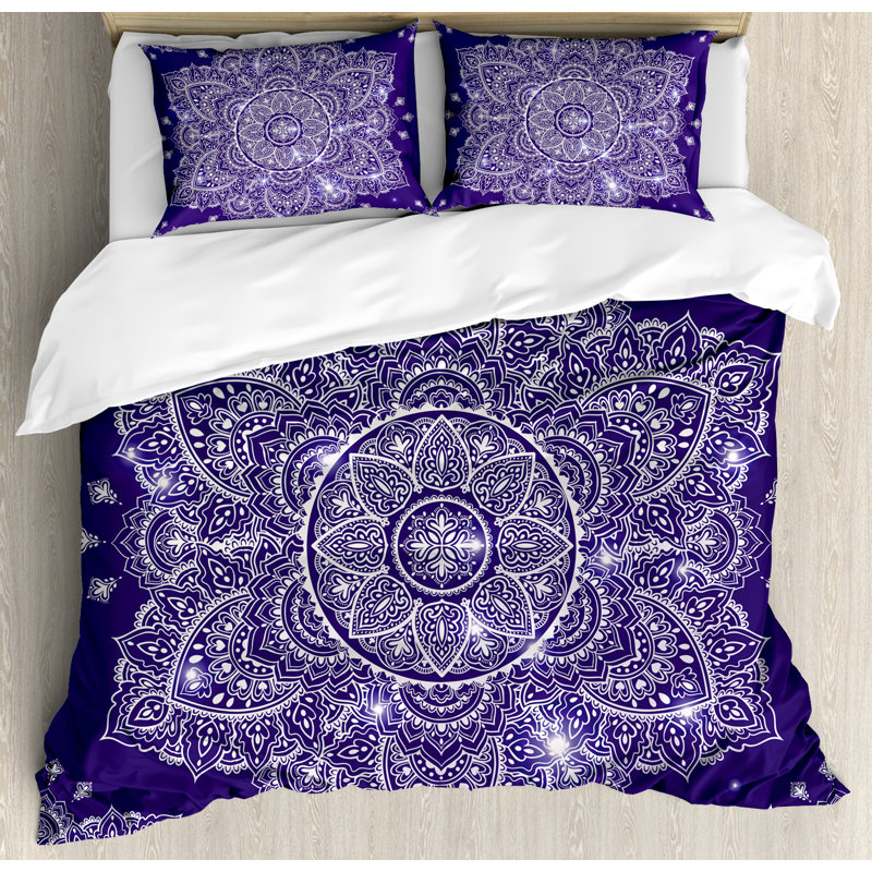 Eclectic Polyester Floral Duvet Cover, King