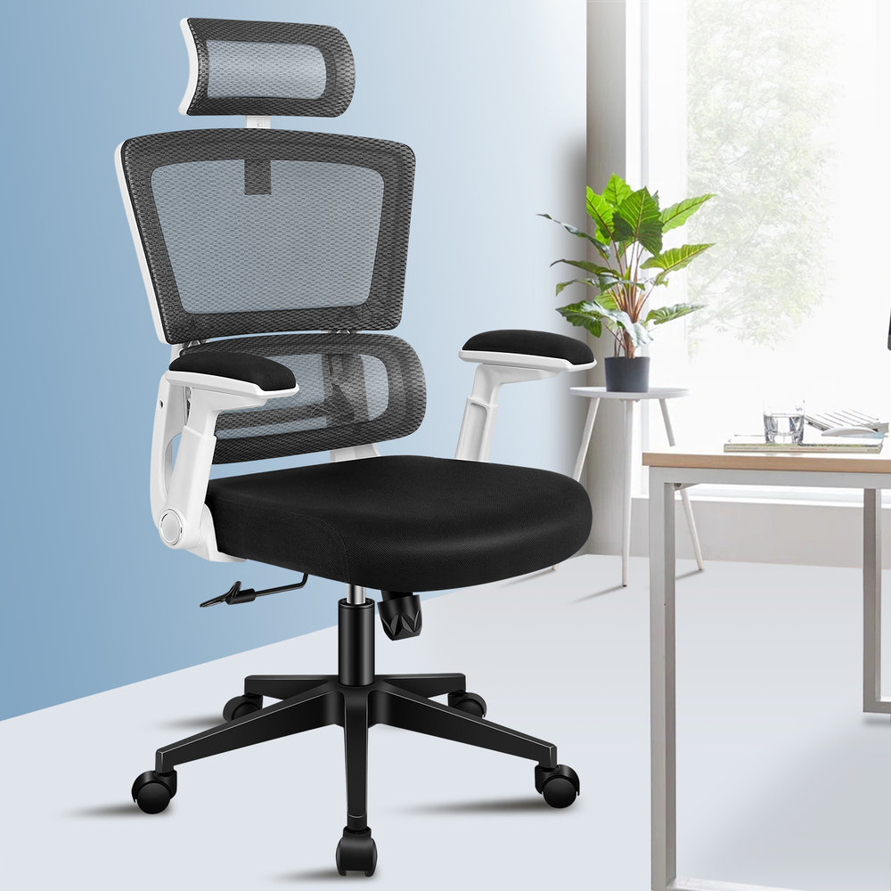 ALFORDSON Bürostuhl Ergonomisch Schreibtischstuhl Netzstuhl Drehstuhl Weiß