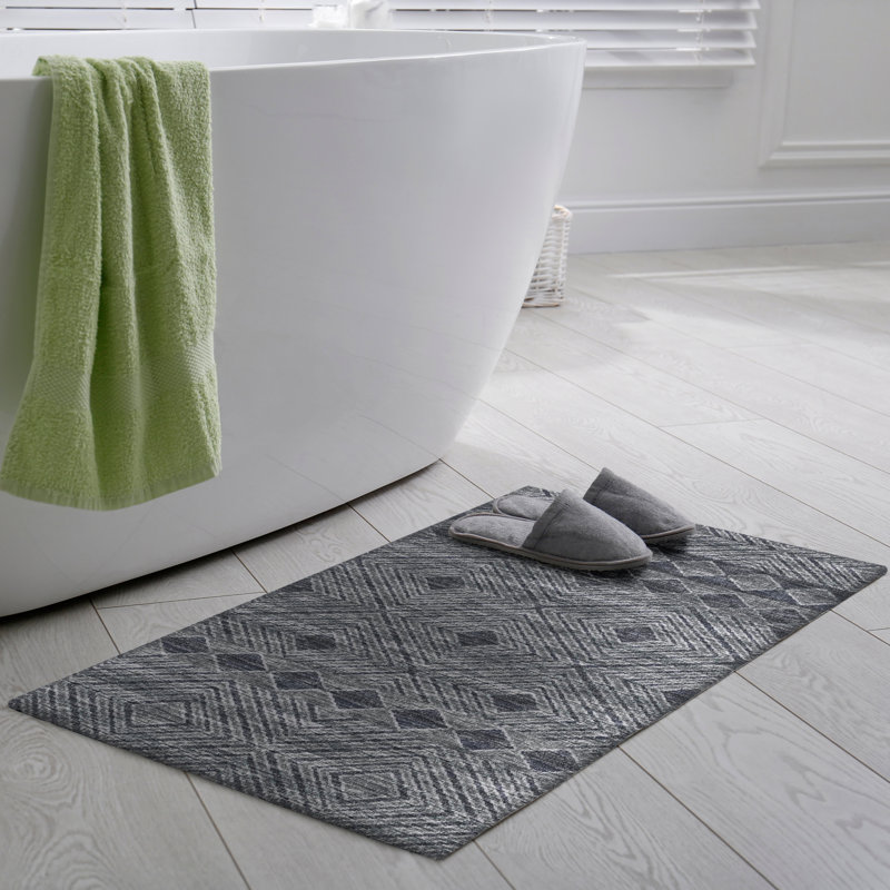 Tapis noir / gris Anchelin, Rectangle 1 pi 8 po x 2 pi 6 po