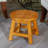 Natural Wooden Step Stool In Maple Leaf Style - And Charming Stool, Natural, Featuring Attractive Decorative-1170653214