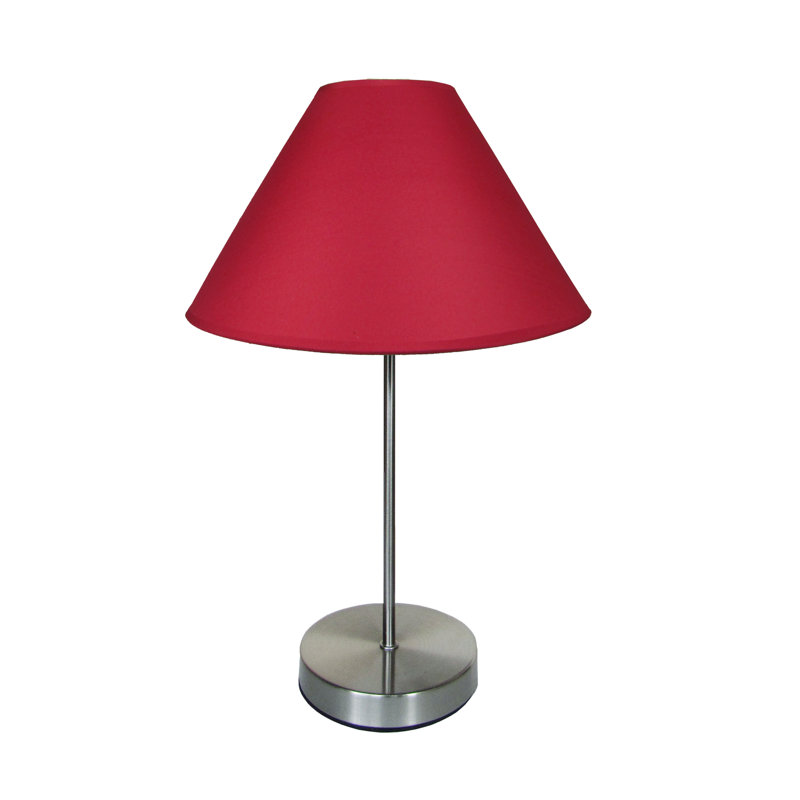 Merna Metal Table Lamp, Burgundy