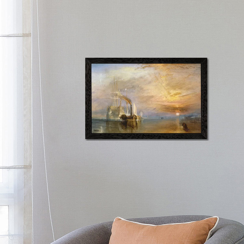 The Fighting Temeraire, 1839 by J.M.W. Turner - Painting on Canvas, 152.5 cm H x 101.5 cm W, Black Framed