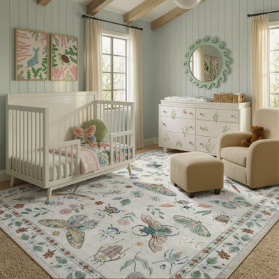 Goldene Animal & Insect Machine Washable Area Rugs with Non-Slip Backing for Living Room, Dining Room, Bedroom