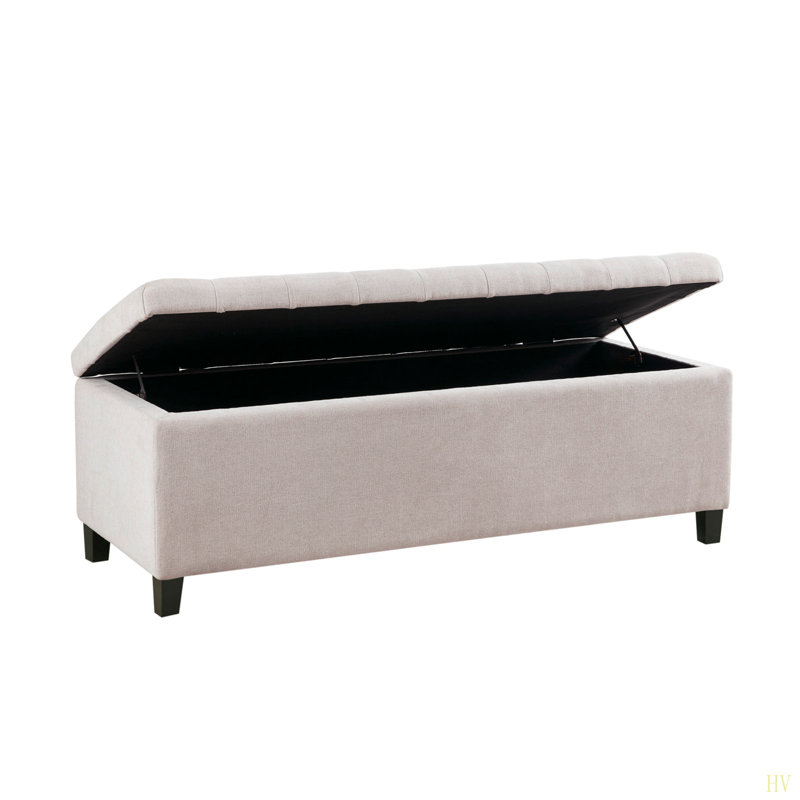 Banc de rangement capitonné à fermeture douce