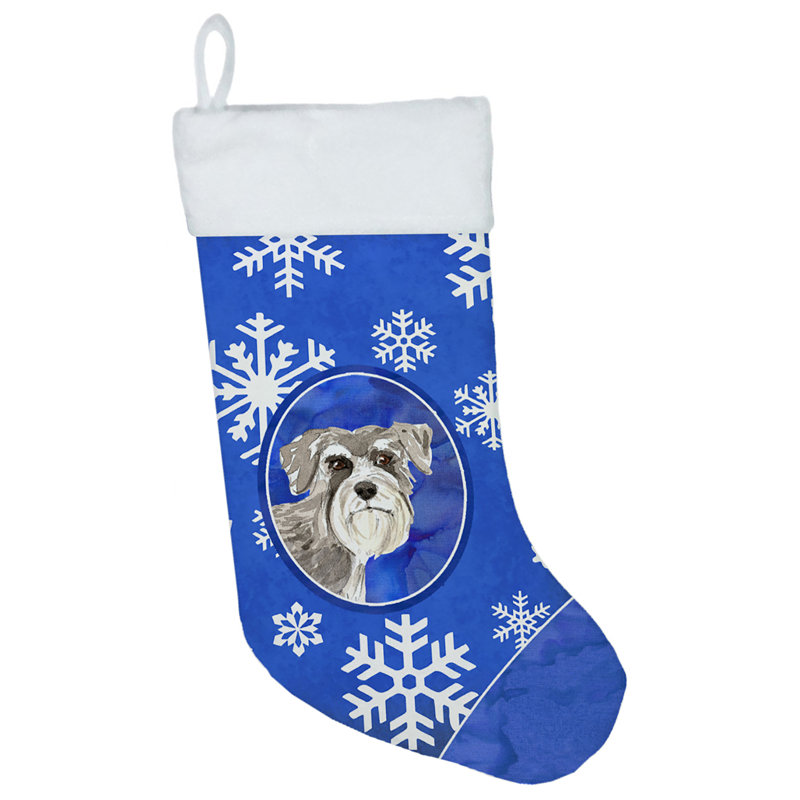 Chaussette de noël winter flocons de noël, Gris Schnauzer