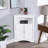 Multifunctional Corner Storage Cabinet with Adjustable Shelves – White-379346682