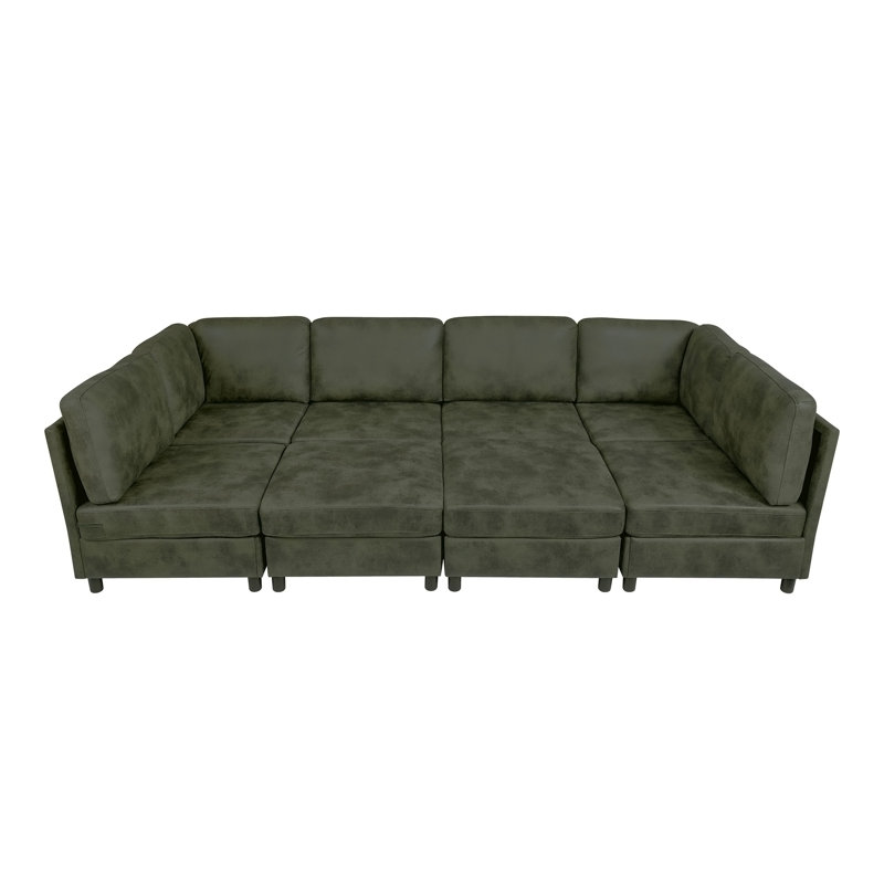 Canapé modulaire en similicuir rembourré