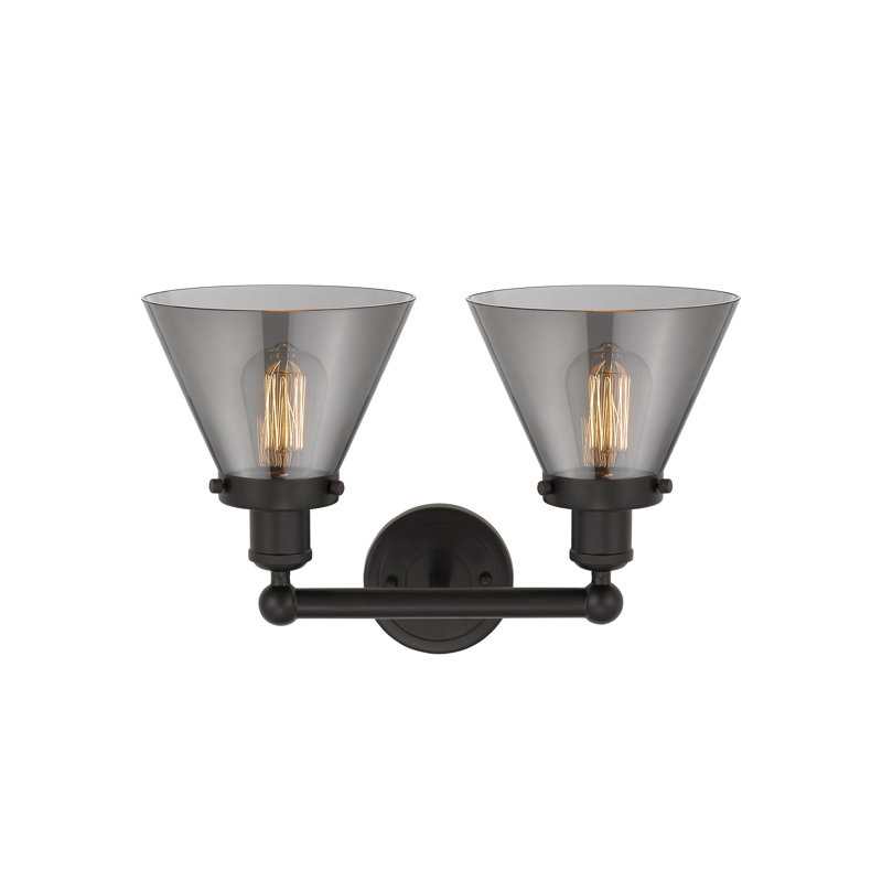 Éclairage pour meuble-lavabo à 2 lumières Artella, Plaqué couleur fumée, Bronze huilé