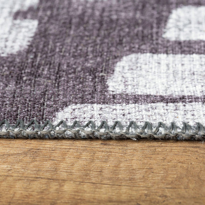 Tapis lavable en machine Premium, 4,6 x 6,2 pieds, 100% polyester, 1850 g / m² | Hauteur des poils: 0,2 po | Poly-coton écologique recyclé | Parfait pour le salon, la chambre à coucher et les endroits très passants