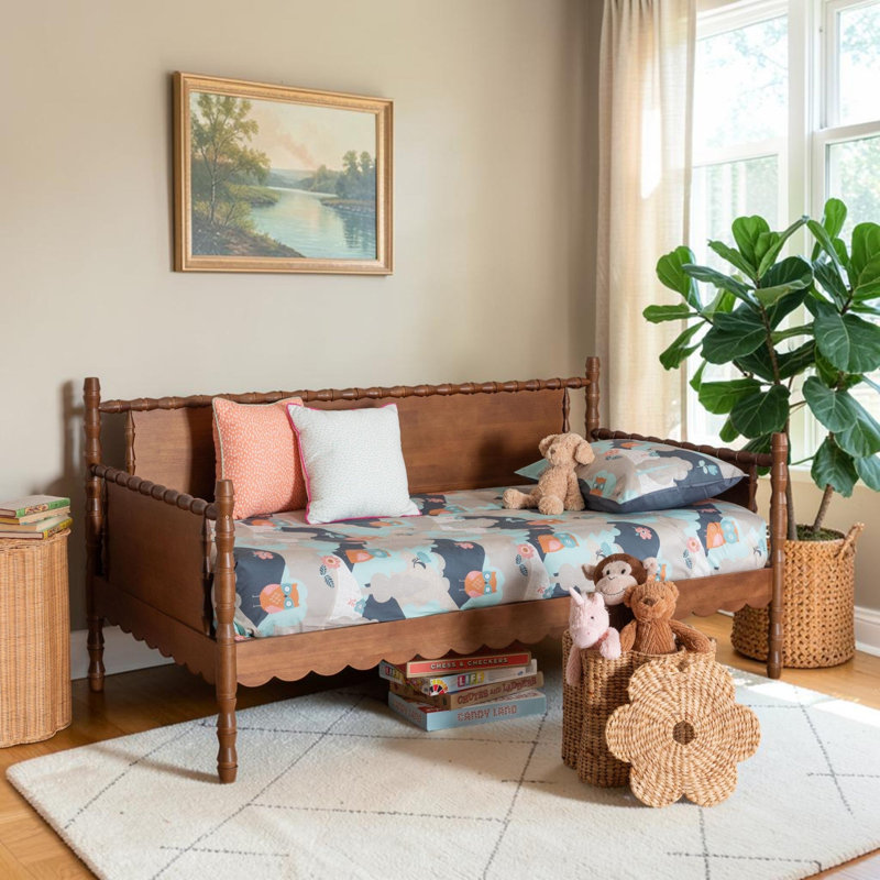 Lit de jour Hiten Artisan en bois bobiné, taille simple