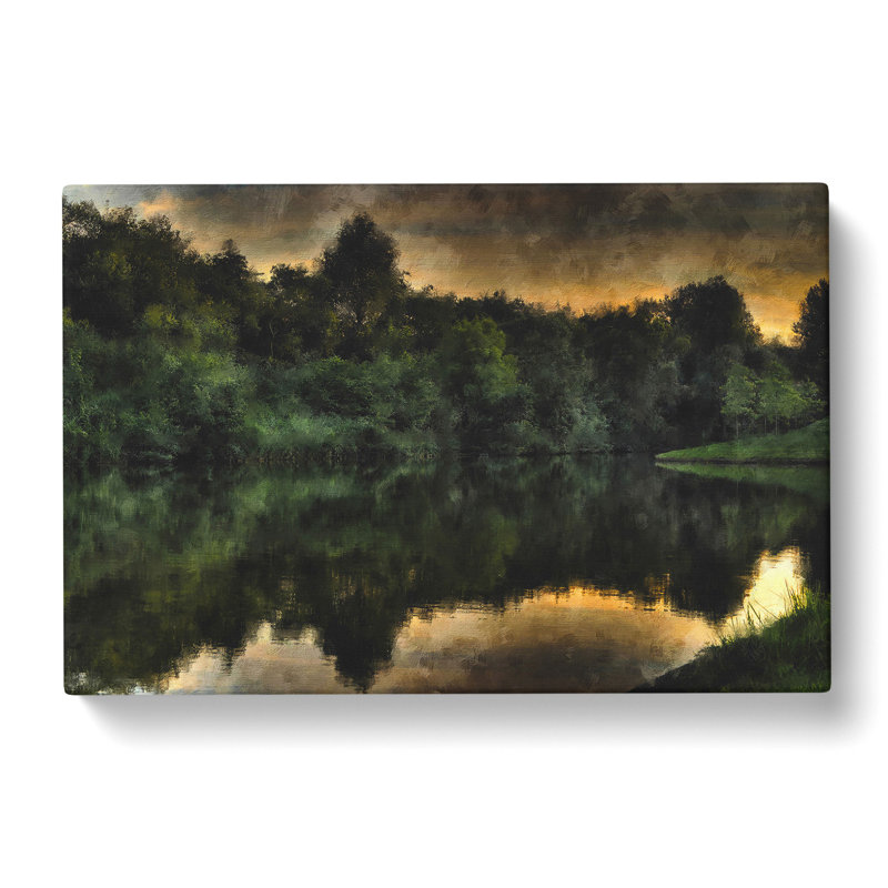 Trees Reflecting In The Water - Wrapped Canvas Print, 50cm H x 76cm W x 3cm D