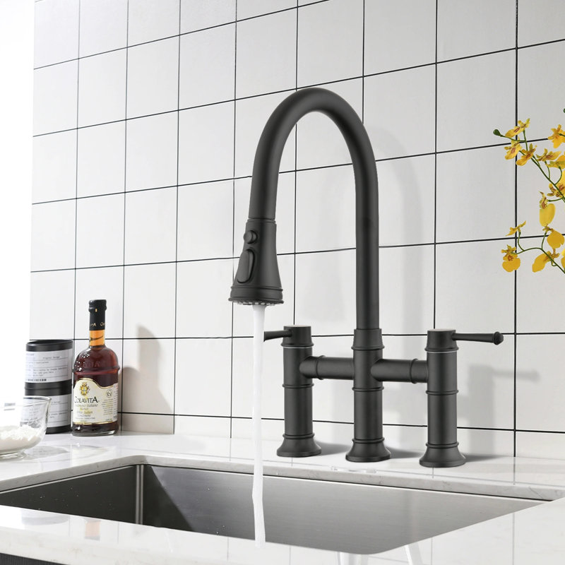 SOUEEUM Pull Down Kitchen Faucet, Matte Black