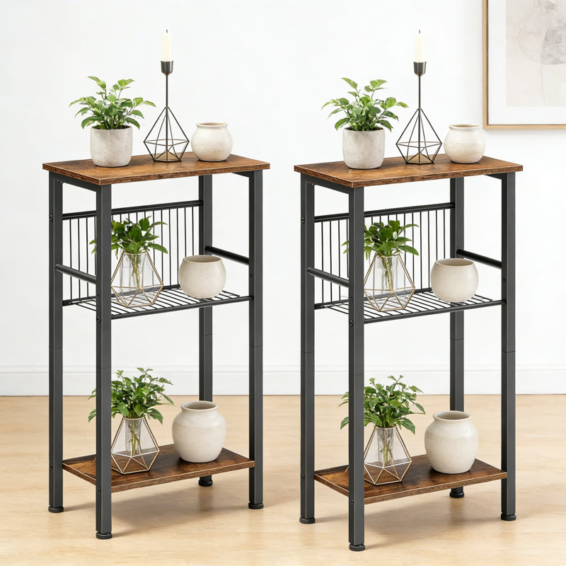 Console étroite pour les petits espaces, table d'entrée à 3 niveaux avec tablette en filet réglable, canapé-lit derrière le couloir et le salon, conception mince avec pieds réglables
