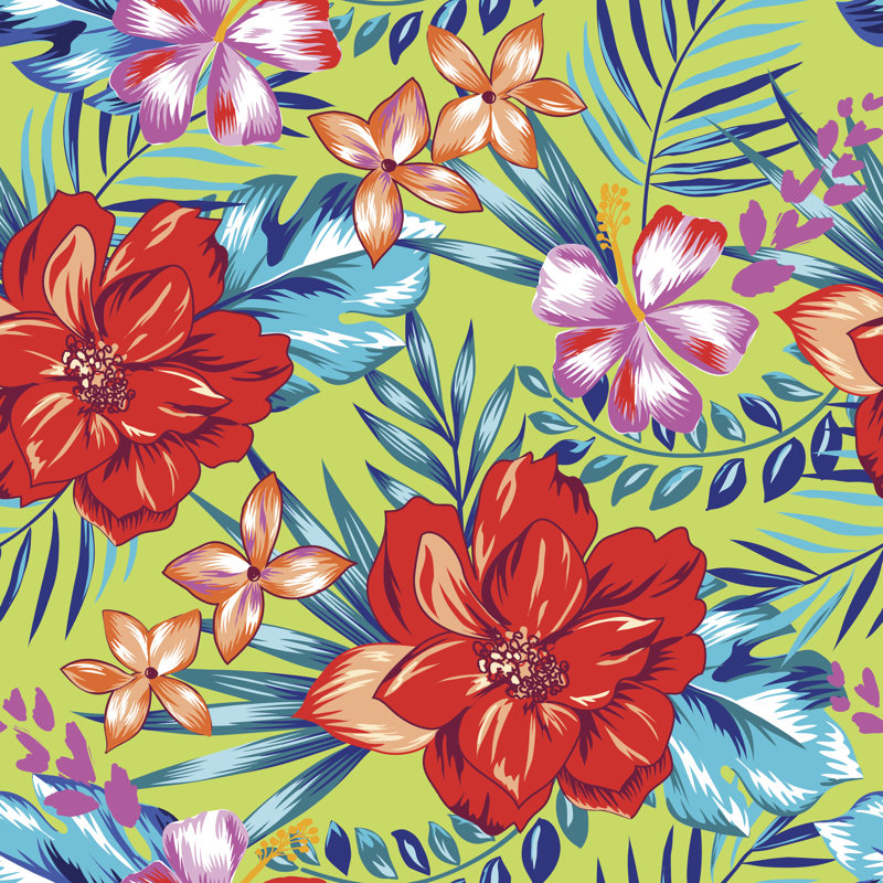 «Jonestown Gorgeous Hawaiian Print» par Gracja, H 12 po x l 12 po