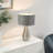 Jax Metal Dimmable Touch Table Lamp with Velvet Drum Shade with LED Bulb-36579860-36579849