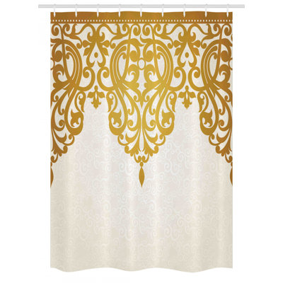Damask Shower Curtain with Hooks Included