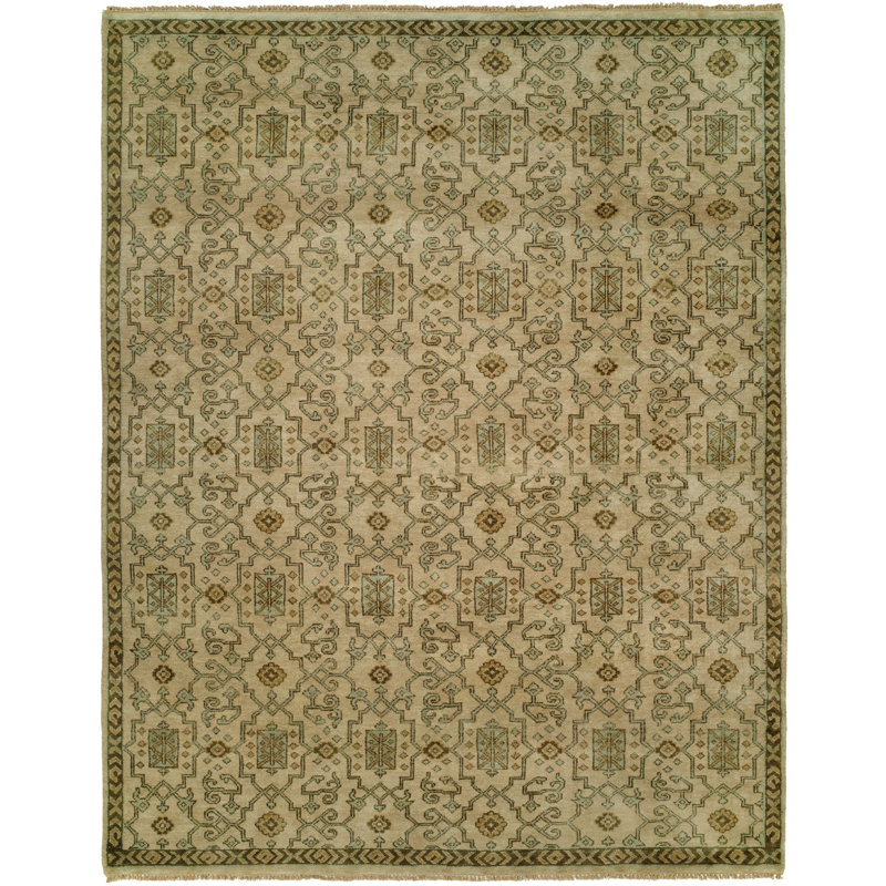 Tapis ivoire en laine noué à la main Maynes, Rectangle 2 pi x 3 pi