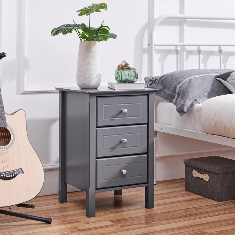 Ezell 40cm W Manufactured Wood Bedside Table
