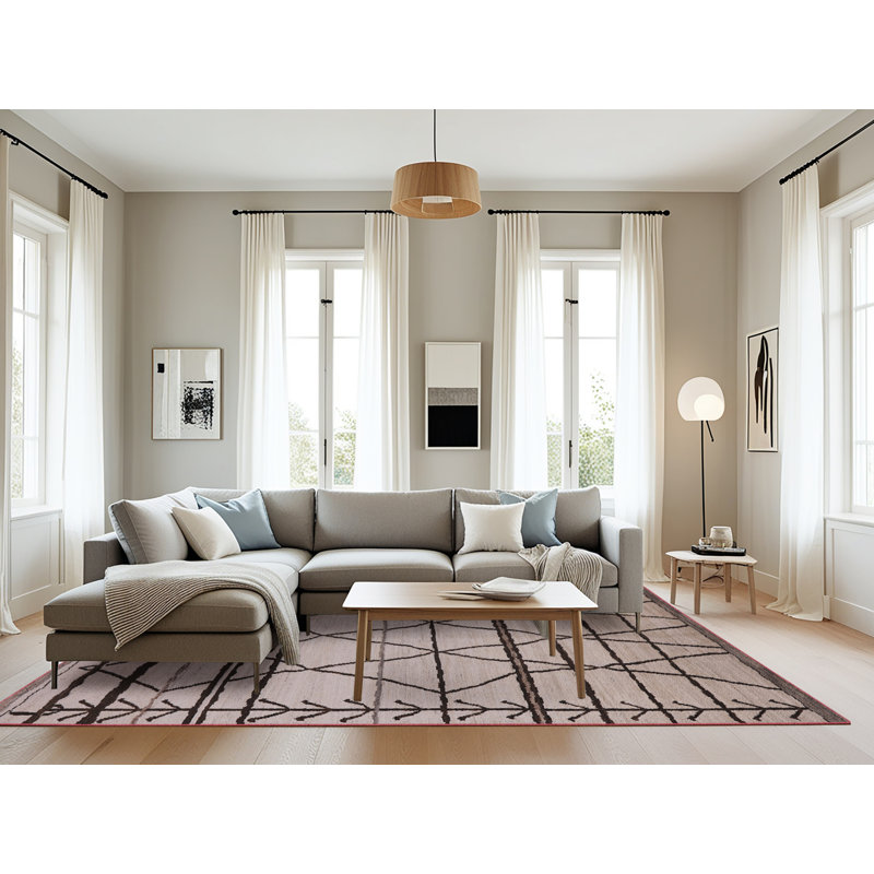 Tapis brun à motif géométrique Bayfield, Rectangle 8 pi x 12 pi